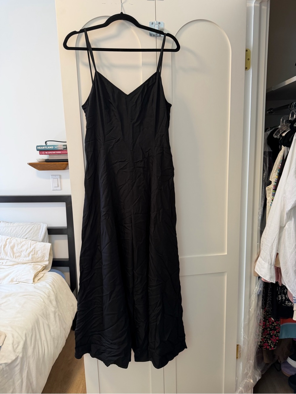 Club Monaco Black Slip Jumpsuit with Spaghetti Straps